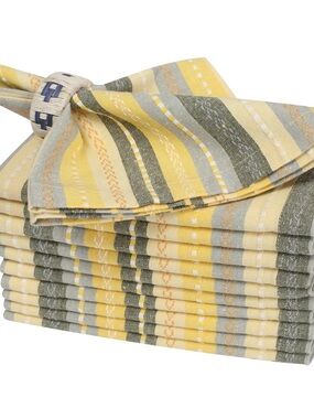 Cloth Dinner Napkins Set of 12 - Reusable Fabric Table Napkins, Machine Washable